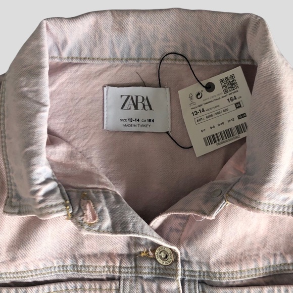 Zara Teen Cropped Denim Jacket Size 13-14 years - Picture 6 of 10